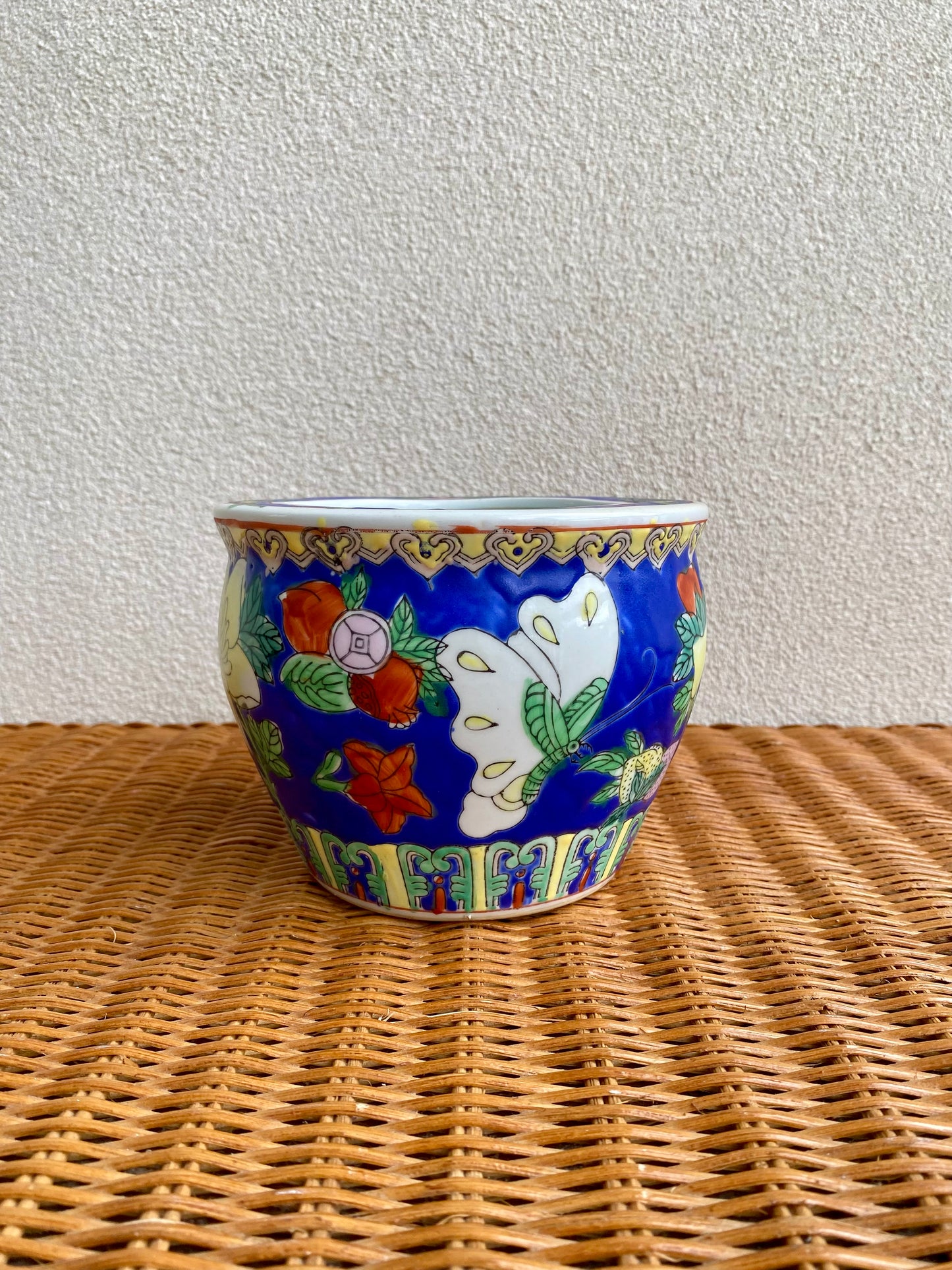 Vintage 6” Chinese Fish Bowl Planter