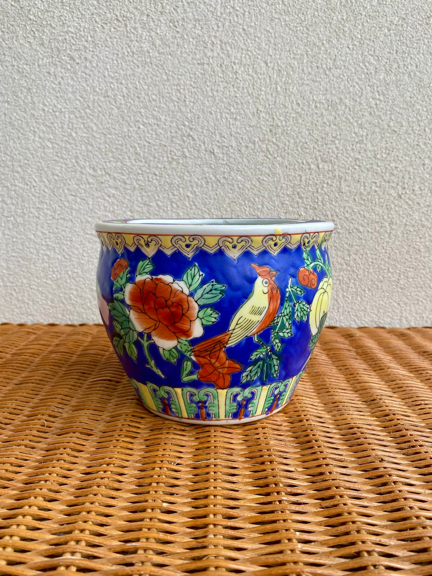 Vintage 6” Chinese Fish Bowl Planter